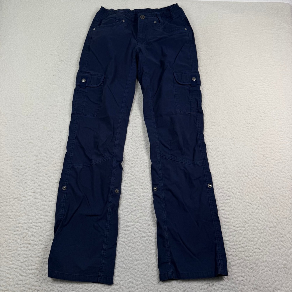 KUHL Cargo Pants Women 2 Regular Blue Vintage Patina Dye Hiking Outdoor
